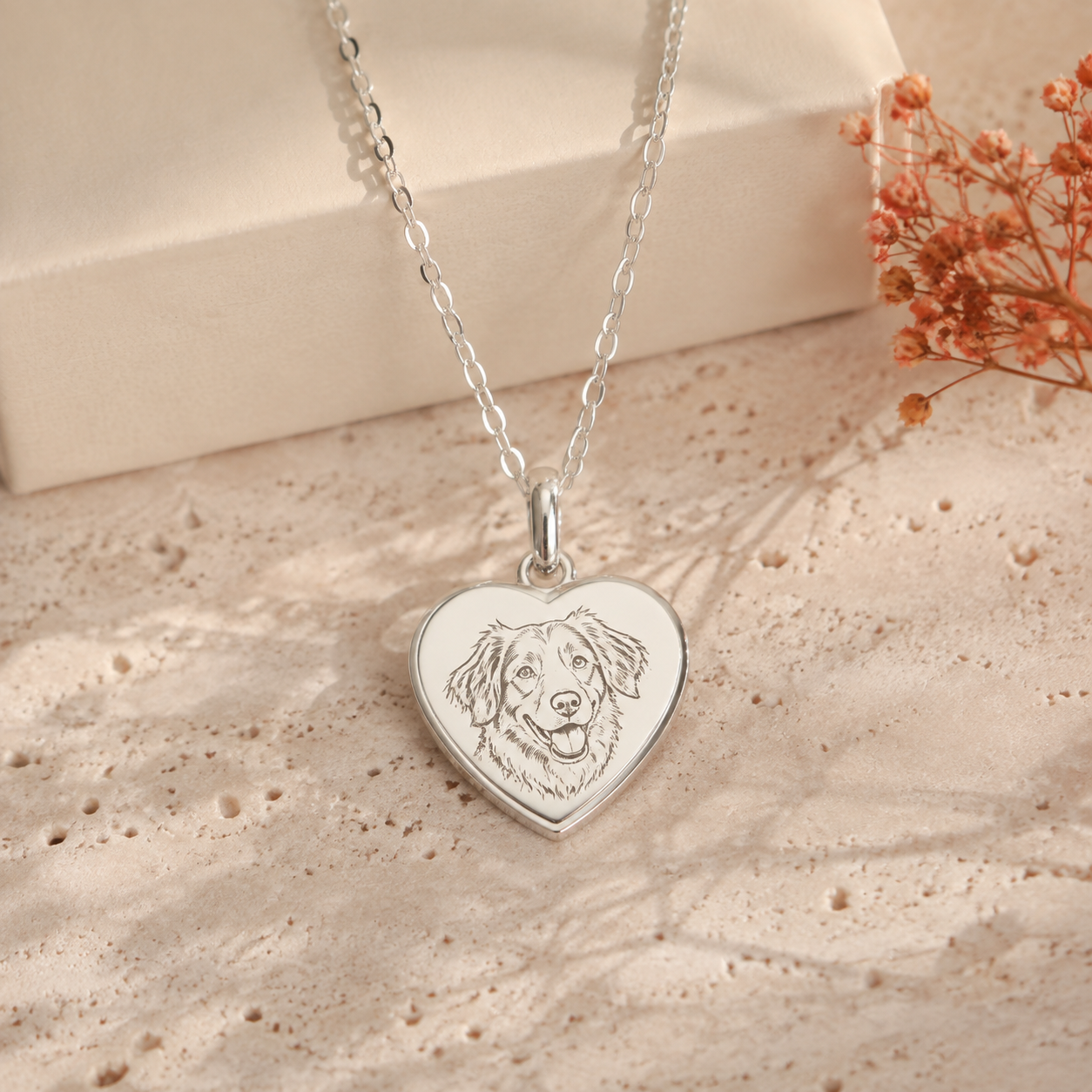 Collar de plata 925 Siempre Contigo con foto de mascota
